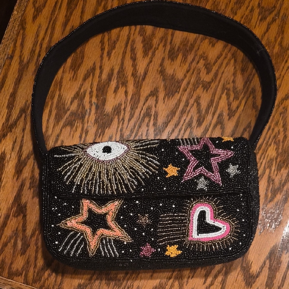 America and Beyond beaded handbag